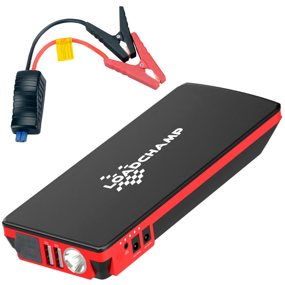 LOADCHAMP Starthilfe Powerbank 18000mAh 650A 12V Auto Starthilfe Jump Starter Starthilfegerät Autobatterie Starthilfe Power Bank Ladegerät USB von LOADCHAMP intelligent charging germany