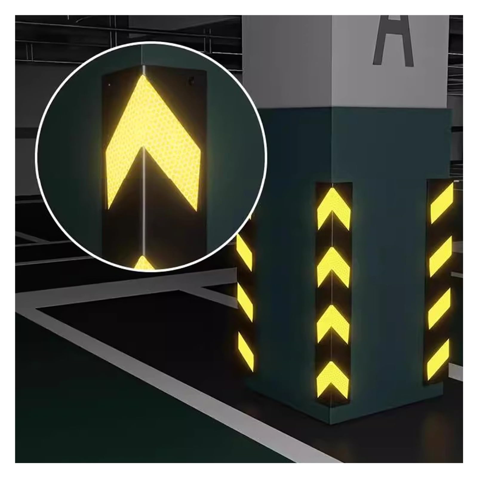 Protector Wall Corner Guard for Parking Garages,Reflective Wall Corner Protector with Yellow Strips(10pcs 100cm) von LOANDSDE