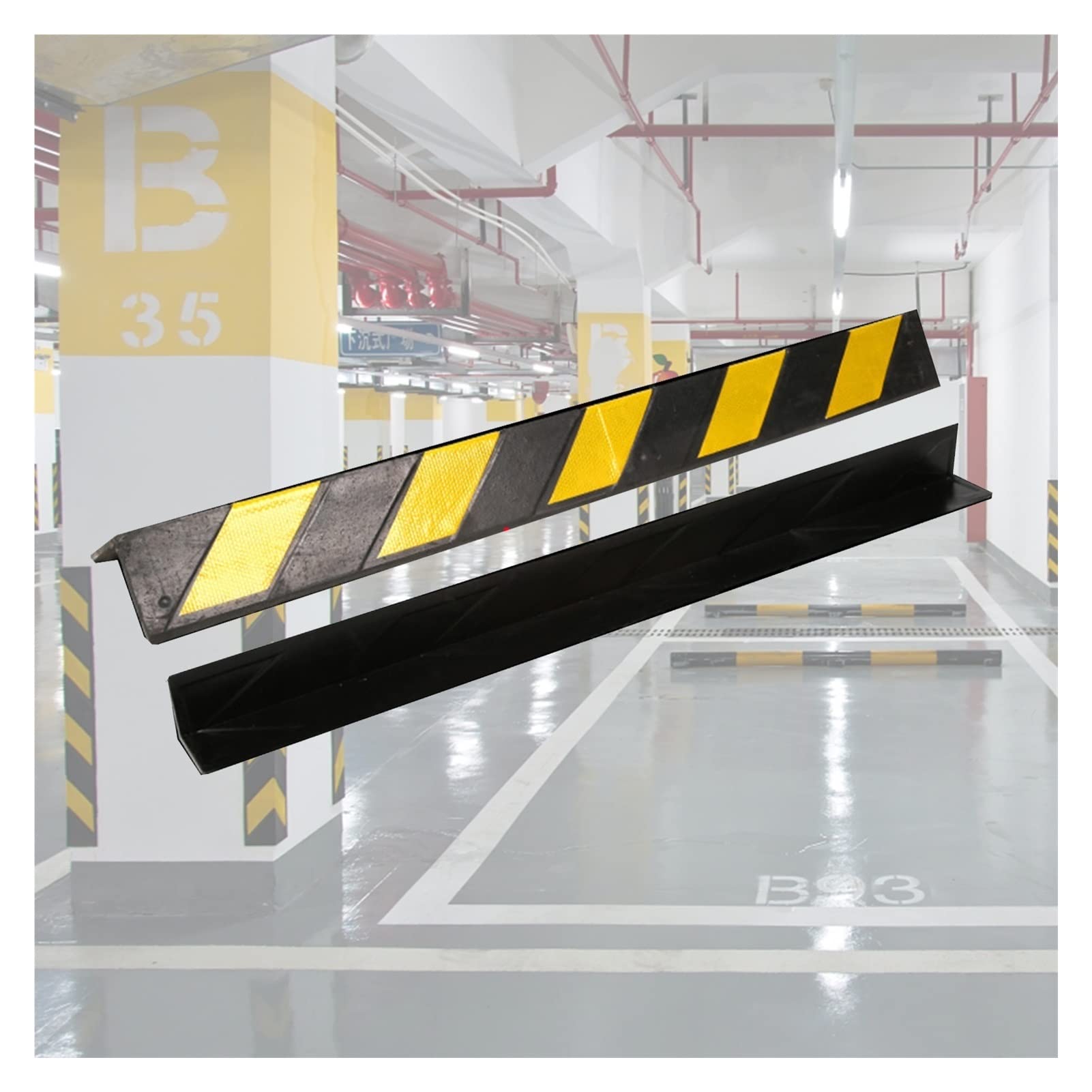 Protector Wall Corner Guard for Parking Garages,Reflective Wall Corner Protector with Yellow Strips(15pcs 120cm) von LOANDSDE