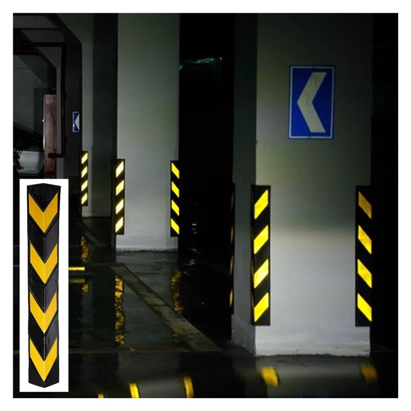 Protector Wall Corner Guard for Parking Garages,Rubber Column,L-Shape Corner Guard Reflective Yellow Strip(1pcs 120cm) von LOANDSDE