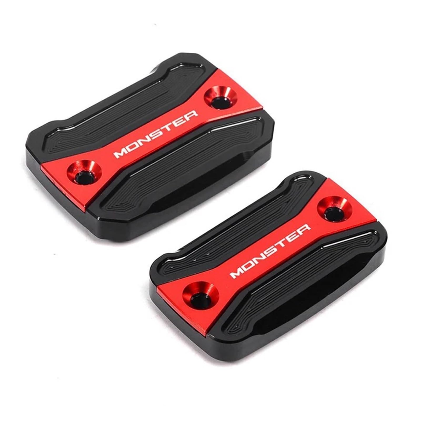 Für Ducati Monster 821 796 795 696 695 Motorradzubehör Deckel Für Vorderen Kupplungs-Bremsflüssigkeitsbehälter Öleinfülldeckel(2 Pieces-Red) von LOFIRY