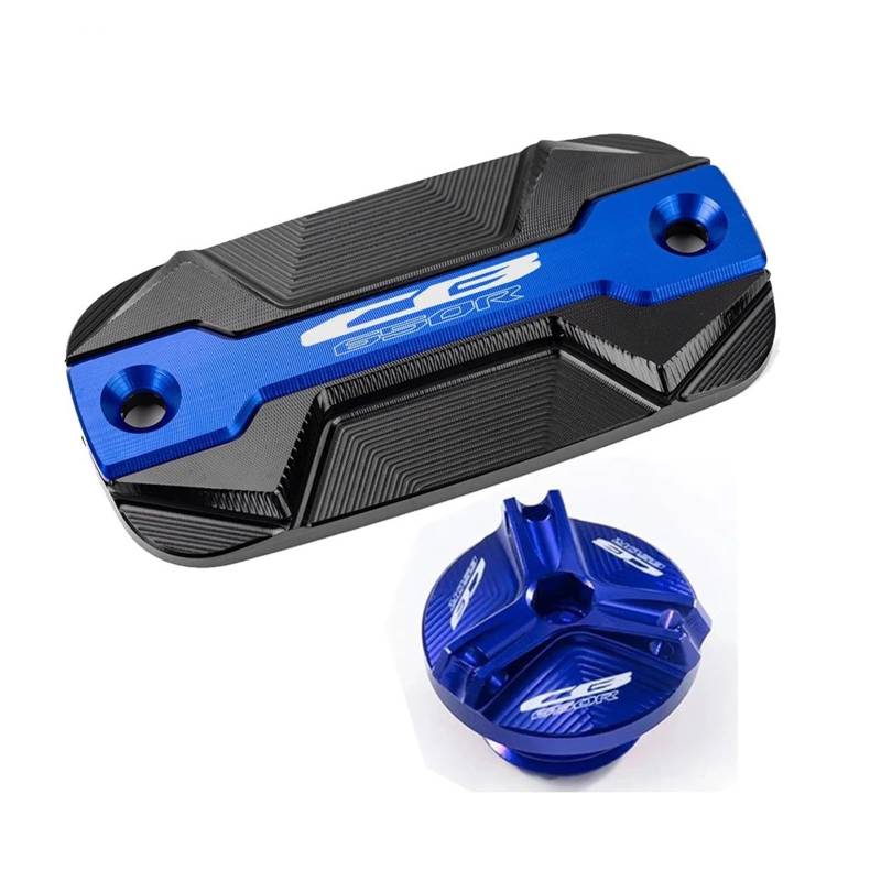 Für HON@&DA CB650R CB 650R 2019-2023 Motorradzubehör CNC-Bremsflüssigkeitsbehälterdeckel Vorn Motoröl-Einfülldeckel(1 Set-Blue) von LOFIRY