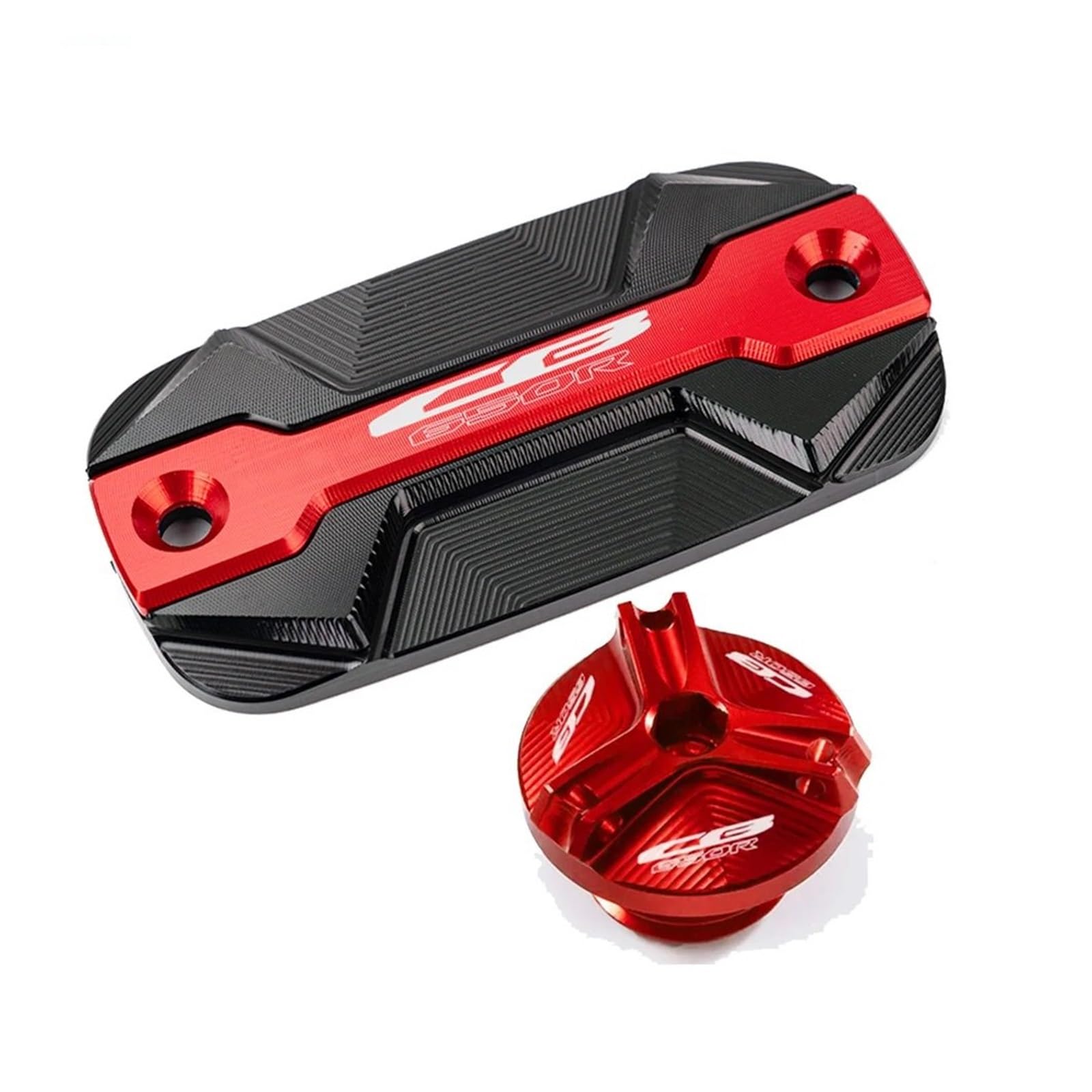 Für HON@&DA CB650R CB 650R 2019-2023 Motorradzubehör CNC-Bremsflüssigkeitsbehälterdeckel Vorn Motoröl-Einfülldeckel(1 Set-Red) von LOFIRY