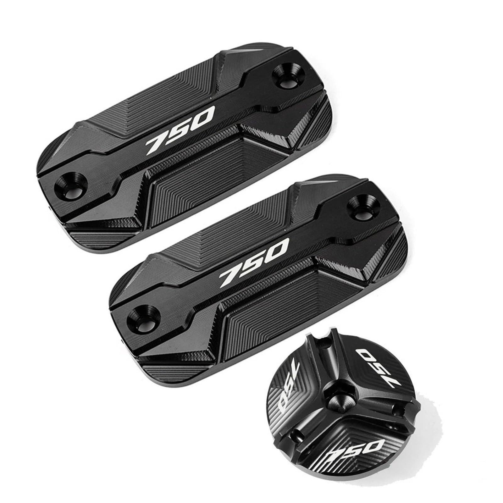 Für HON@&DA Forza 750 FORZA750 2020 2021 2022 2023 2024 Motorrad-Bremsflüssigkeitsbehälterdeckel, Tankeinfülldeckel, Motoröleinfülldeckel(3 pieces-Black) von LOFIRY