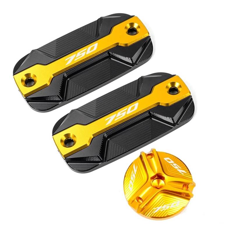 Für HON@&DA Forza 750 FORZA750 2020 2021 2022 2023 2024 Motorrad-Bremsflüssigkeitsbehälterdeckel, Tankeinfülldeckel, Motoröleinfülldeckel(3 pieces-Gold) von LOFIRY