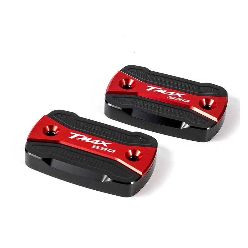 Für TMAX 530 SX DX 2012-2019 2018 Motorradzubehör Bremsflüssigkeitsbehälter Tankdeckel Bremspumpendeckel(Reservoir caps-Red) von LOFIRY