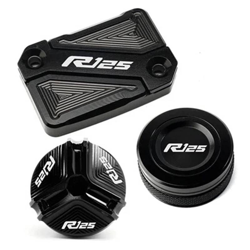 Für YA@&MAHA YZF R125 YZFR125 2008-2023 Motorrad CNC-Zylinderabdeckung Vorne Hinten Bremsflüssigkeitsbehälterdeckel Öleinfülldeckel(8) von LOFIRY