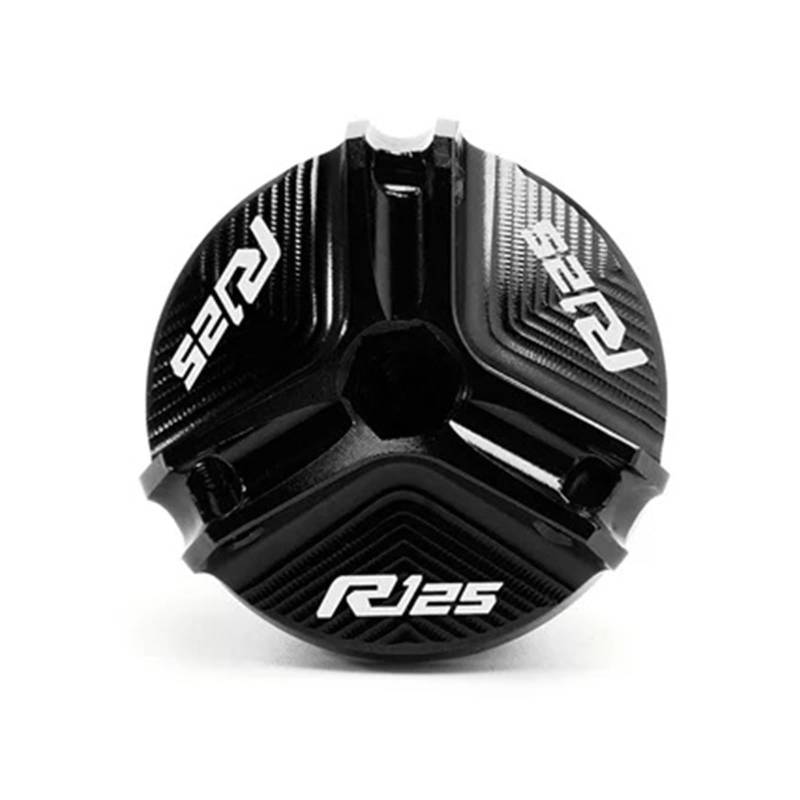 Für YA@&MAHA YZF R125 YZFR125 2008-2023 Motorrad CNC-Zylinderabdeckung Vorne Hinten Bremsflüssigkeitsbehälterdeckel Öleinfülldeckel(Oil Filler Cap-Black) von LOFIRY