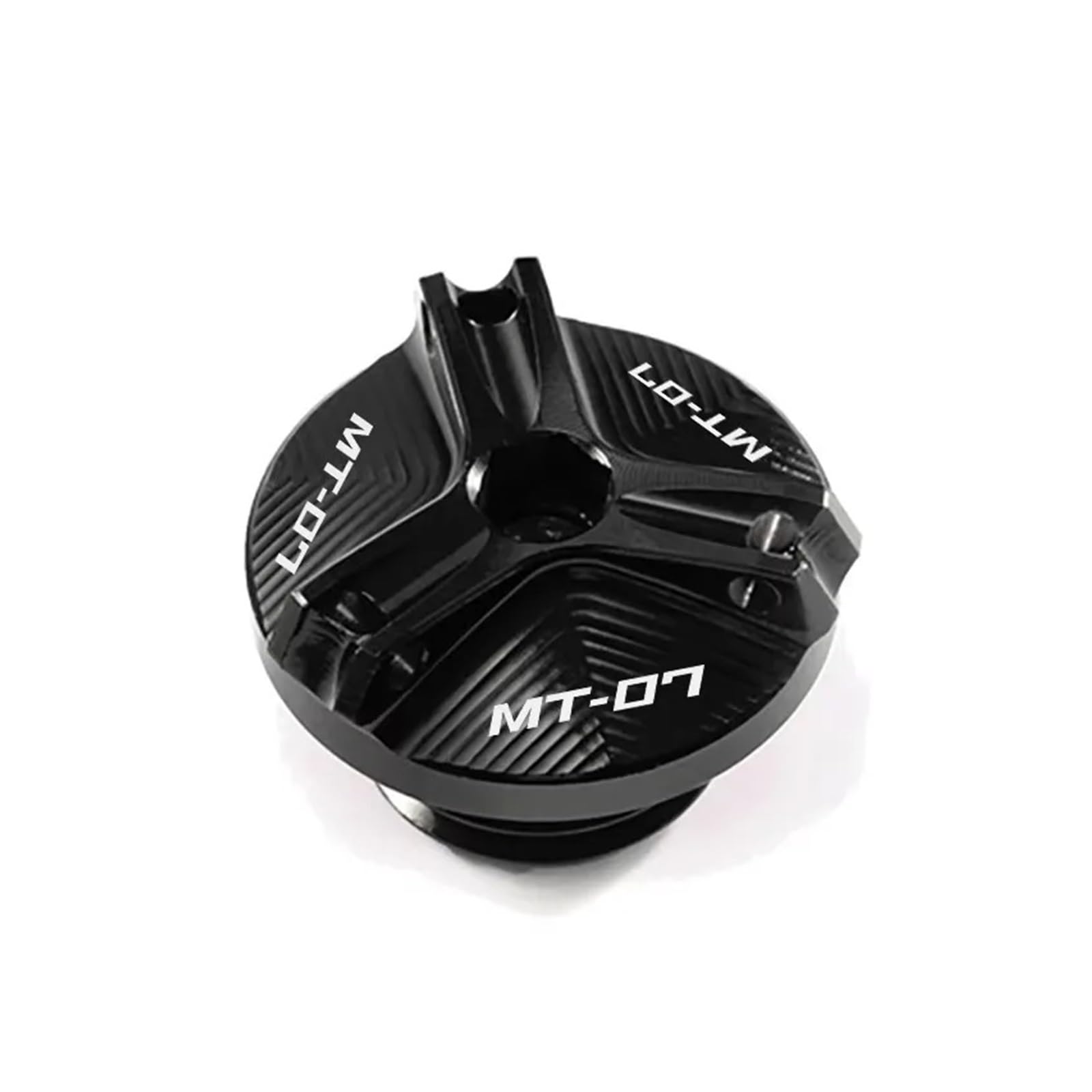 Für Ya@&maha MT07 2024 2023 Zubehör MT 07 FZ07 2014-2024 2022 Motorrad Vorne Hinten Bremsflüssigkeitsbehälterdeckel Motoröldeckel(1pc Oil Cap Black) von LOFIRY