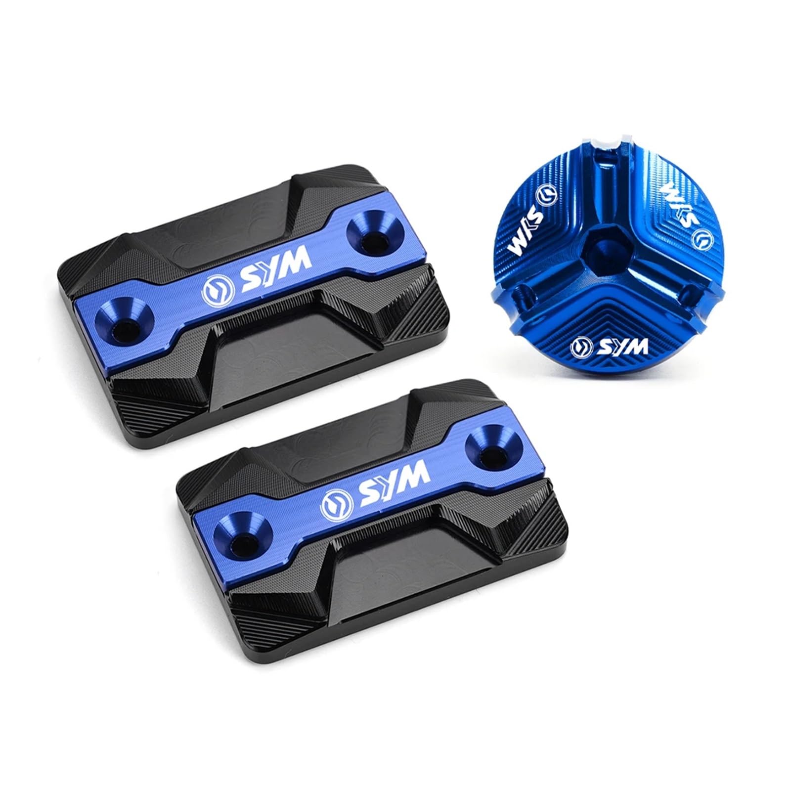 LOFIRY Für SY@&M CRUISYM 300 GTS 300i 250 JOYMAX Z 125 250 300 JETX 150 Motorrad CNC-Bremsflüssigkeitsbehälterdeckel Vorn Öleinfülldeckel(1Set-Blue) von LOFIRY