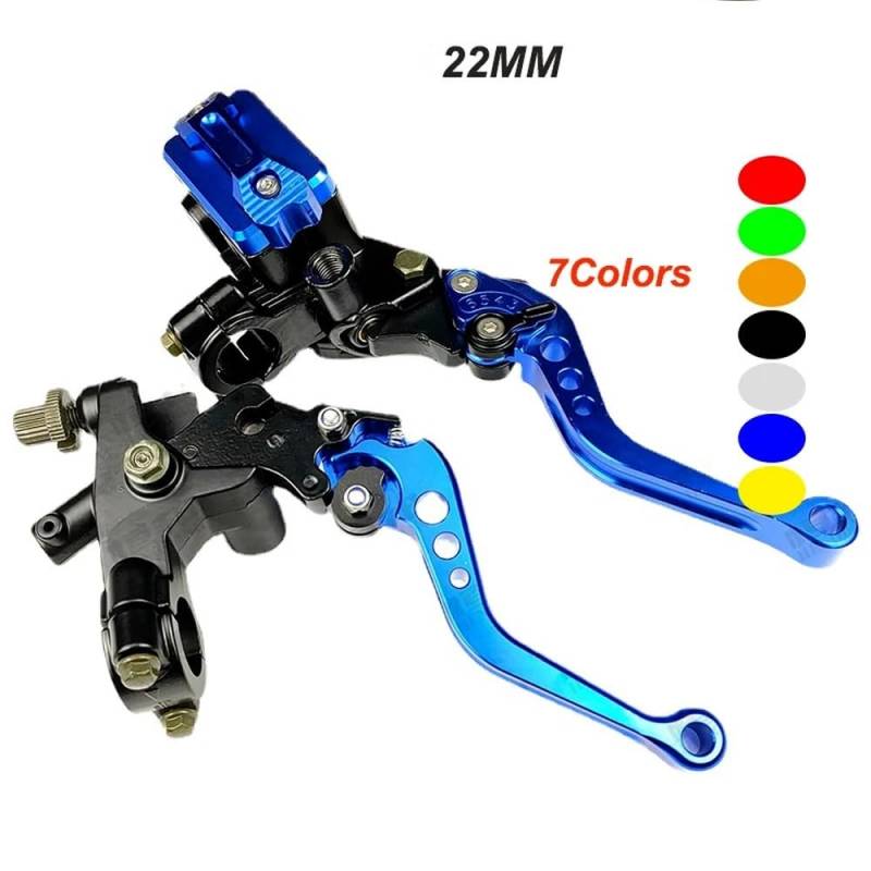 22 mm CNC-hydraulischer Hauptzylinder-Kupplungsbremspumpenhebel Kompatibel mit universellen Motorrad-Handgriff, kompatibel mit verschiedenen Marken(1Pair Black) von LOGFDPYM