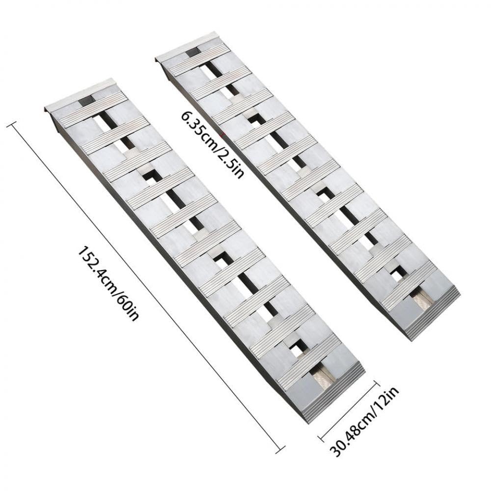 6000 lbs Paar 60x12 -Zoll -Aluminium -Laderampen Kompatibel mit Autos und Lastwagen Universal Heavy Duty Capacity Lading Ramps von LOGFDPYM