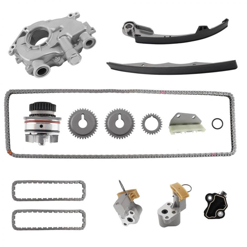 Timing -Ketten -Kit mit Wasserpumpe und Ölpumpe Kompatibel mit den kompatiblen Gebrauch mit Frontier Equator 2005 bis 2019 1502320 15010 EEA200 90719s von LOGFDPYM