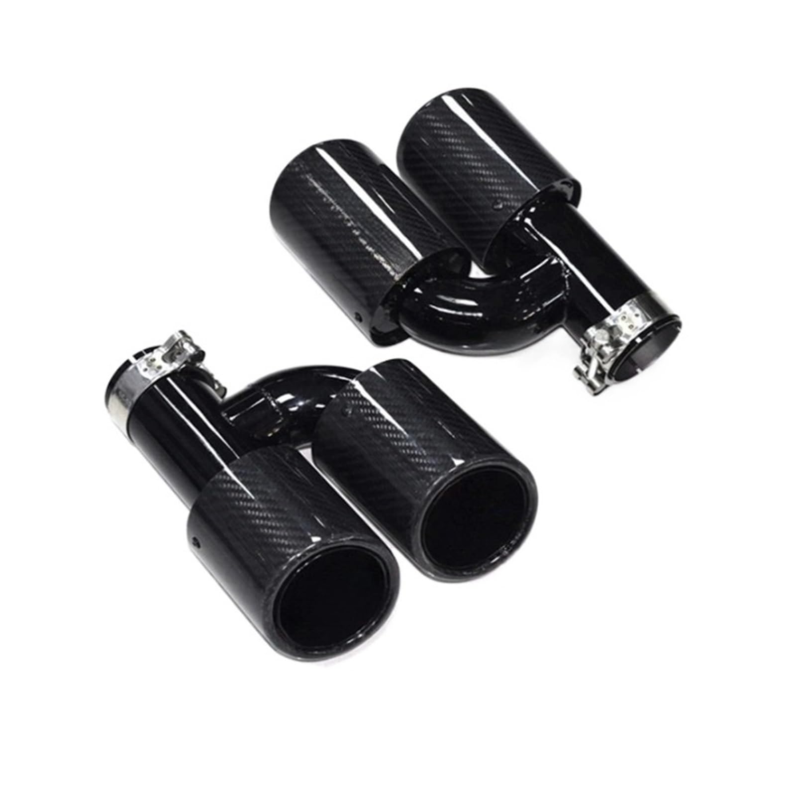 2 Teile/Satz 304 Edelstahl Auto Hinten Auspuff Spitze Kompatibel for Audi A4 A5 A6 A7 Bis Zu S4 S5 s6 S7 Auspuff Spitze 58mm Einlass Düse(Glossy Black B) von LOHBJCD