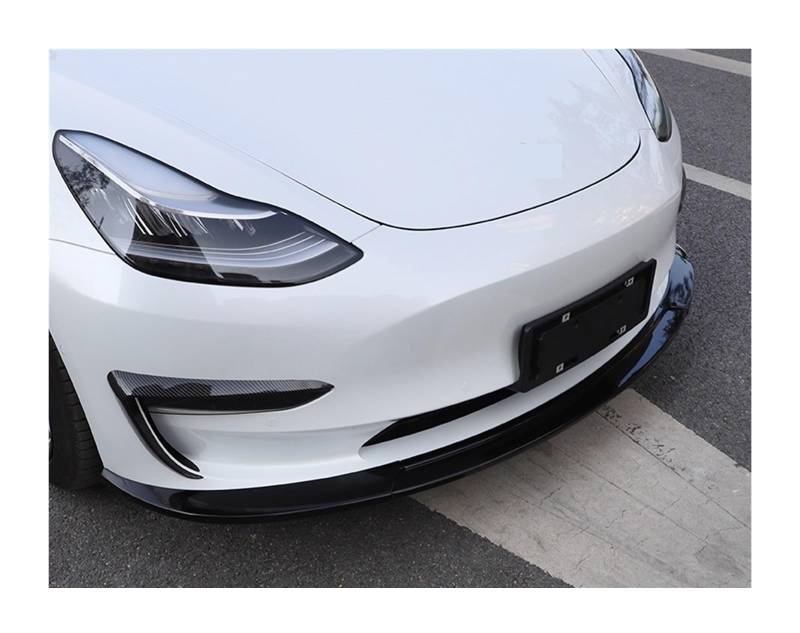 3 stücke Auto Vorderen Stoßfänger Lip Body Kit Spoiler ABS Auto Zubehör Auto Splitter Kompatibel for Tesla Modell 3 2017-2021 Dropship(M3 Black) von LOHBJCD