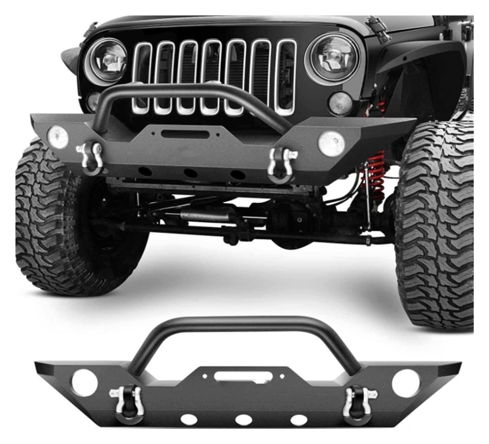 4 * 4 Off-Road Modifikation Auto Zubehör Stoßstange Metall Vorne Hinten Stoßstangen Kompatibel for Jeep Wrangler Gladiator von LOHBJCD