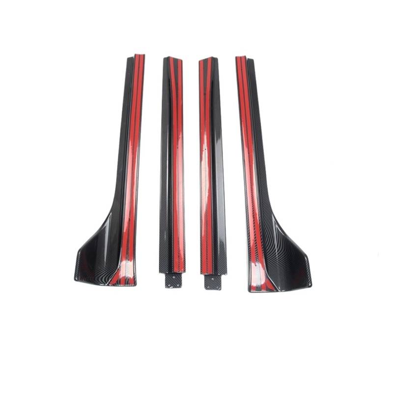 4Pcs Auto Seitenschweller Verlängerung Rocker Panels Lip Splitter Spoiler Autoscooter Zubehör Kompatibel for Tesla Modell Y 2018 2019 2020 2021(Bright Carbon Fiber) von LOHBJCD