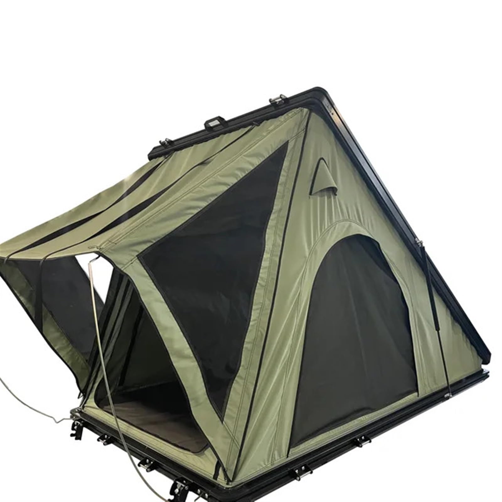 E Camping Zelt Aluminium Dach Dreieck Clamshell Hartschalenzelt for Outdoor Wandern Top Dach Auto Zelt(Green1) von LOHBJCD