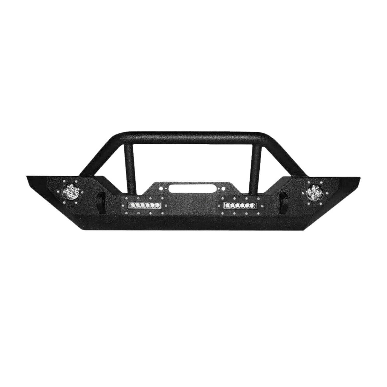 Frontstoßstange kompatibel for Jeep Wrangler Jl/JLU 2018–2019. Frontstoßstange mit LED-Leuchten, Auto-Stoßstangen von LOHBJCD