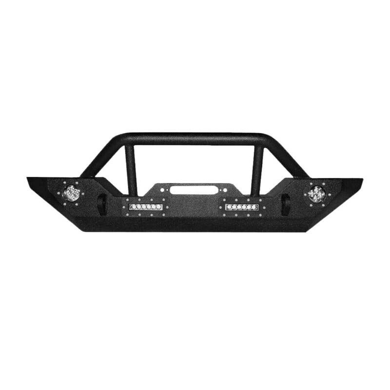 Frontstoßstange kompatibel for Jeep Wrangler Jl/JLU 2018–2019. Frontstoßstange mit LED-Leuchten, Auto-Stoßstangen von LOHBJCD