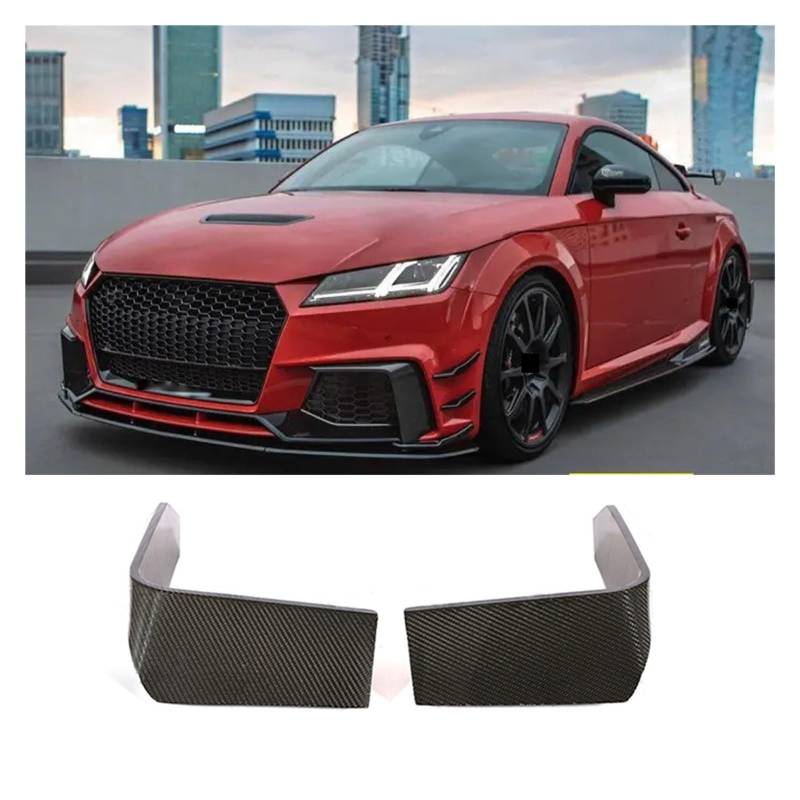 Kohlefaser-Frontstoßstangen-Splitter, kompatibel for Audi TTRS MK3 2016 2017 2018, Auto-Frontstoßstange, Lüftungsschlitze, Kotflügelflossen, Entlüftungsöffnungen, Zierleisten(2 PCS) von LOHBJCD