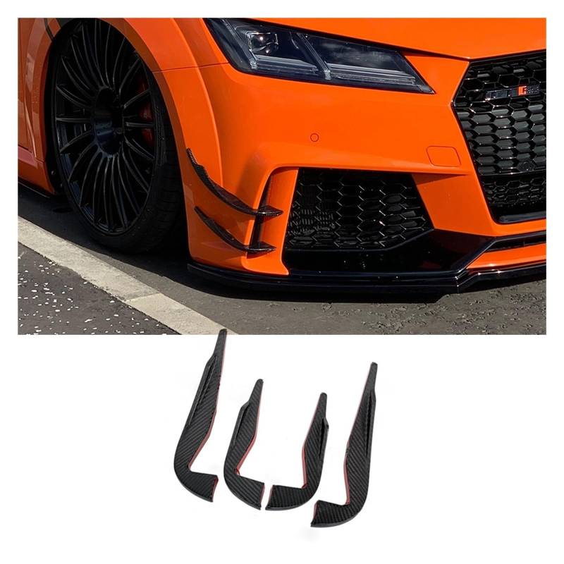 Kohlefaser-Frontstoßstangen-Splitter, kompatibel for Audi TTRS MK3 2016 2017 2018, Auto-Frontstoßstange, Lüftungsschlitze, Kotflügelflossen, Entlüftungsöffnungen, Zierleisten(4 PCS) von LOHBJCD