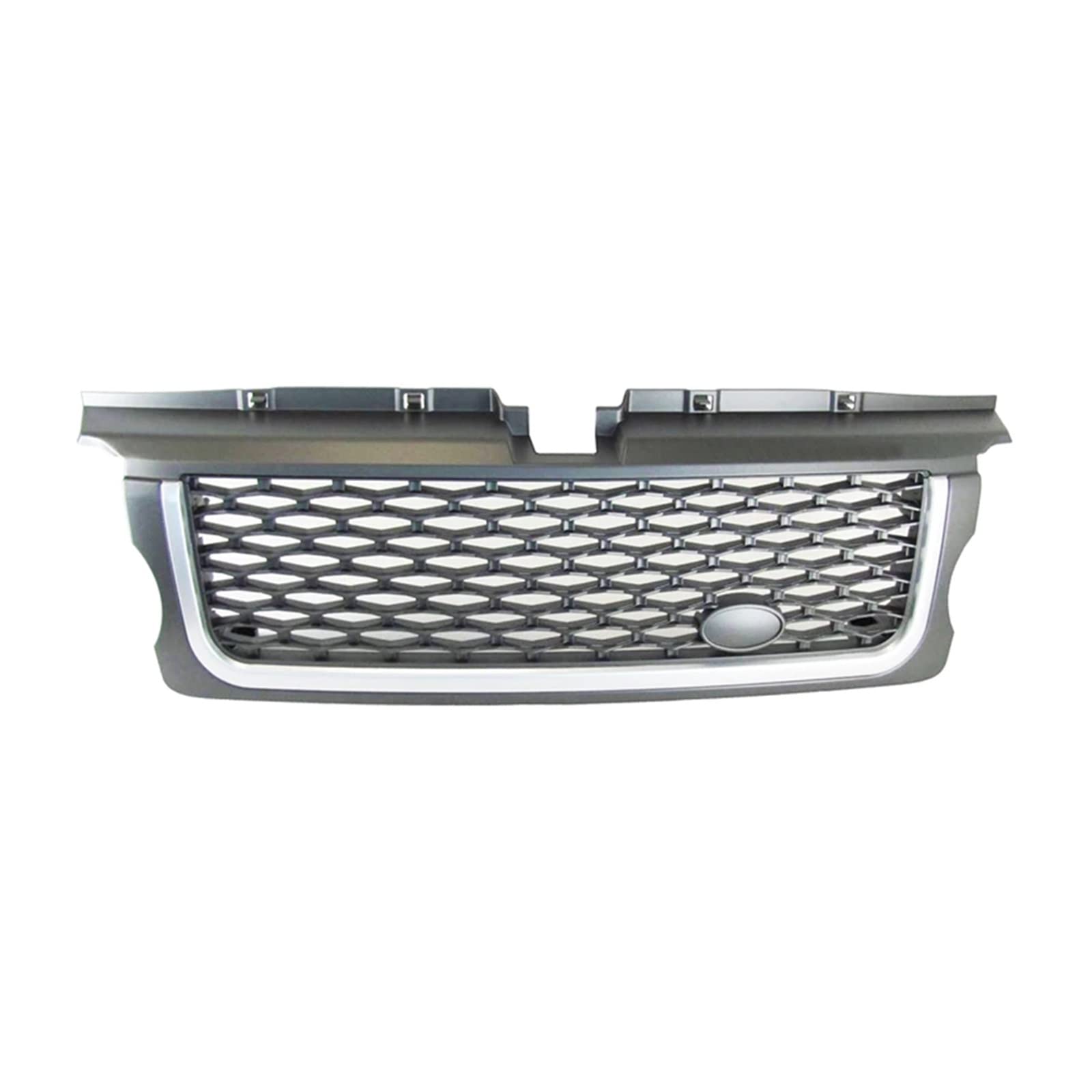 LOHBJCD 1 Stücke Auto Vorderen Stoßfängergrill Kompatibel for Land Rover Range Rover Sport 2005 2006 2007 2008 2009 L320 ABS W/Logo(Gray silver silver) von LOHBJCD