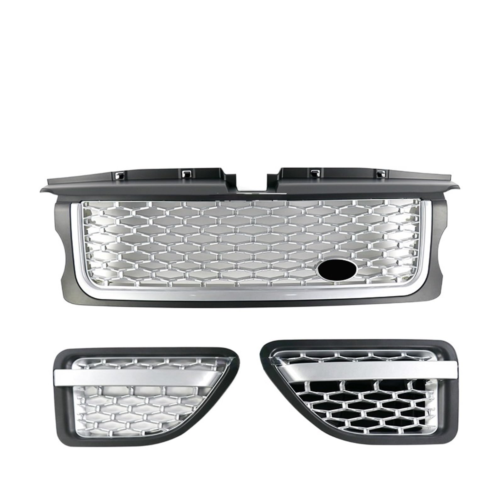 LOHBJCD Auto-Frontstoßstangengrill, Netzgrill, kompatibel mit Land Rover Range Rover Sport 2006–2009, L320, Seitenschlitzabdeckung, 6 Farben, ein Set(Silver gray) von LOHBJCD