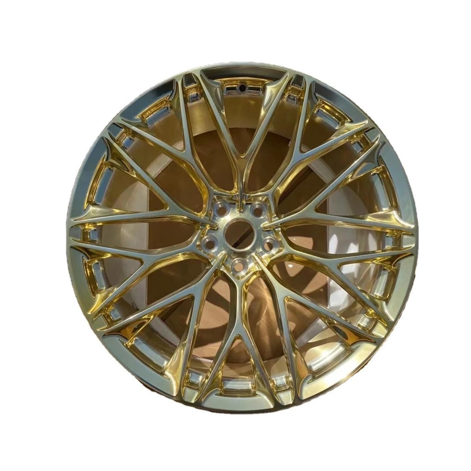 LOHBJCD Geschmiedete Räder, 19 Zoll, 5 x 120, individuelle Felgen, Räder, poliertes Gold, passend for nachgerüstete Radnaben im Auto(FOUR WHEELS_21IN.) von LOHBJCD