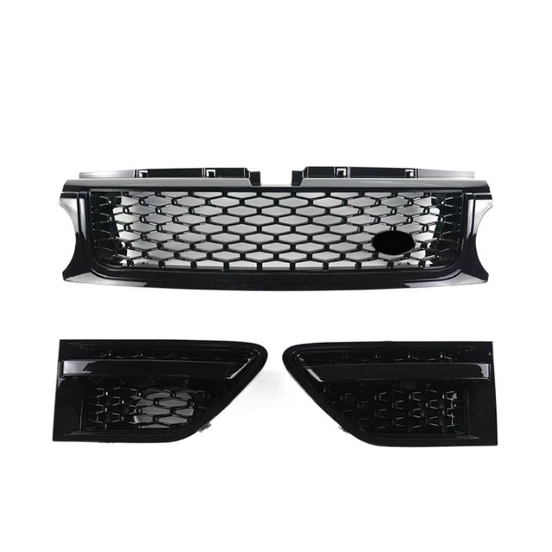 LOHBJCD Kompatibel for Land Rover Range Rover Sport 2010–2013 L320, Auto-Frontstoßstangengrill, 3 Stück, ABS-Seitenschlitz-Abdeckung, Grills, Auto-Zubehör(Bright black) von LOHBJCD