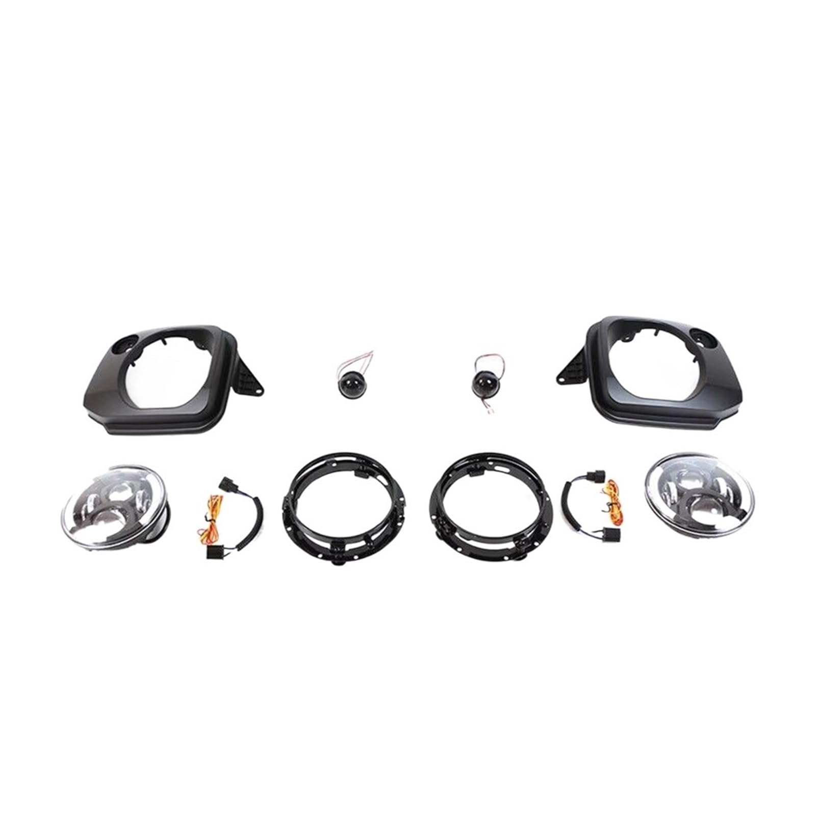 LOHBJCD Kompatibel for Suzuki Jimny 2012 2013 2014 2015 2016 2017 2018, Frontstoßstangengrill-Set, Scheinwerfer-Lichthalterung, Karosserie-Set, Netzgrill, Rennwagen-Styling, Außenverkleidung(Lamp And von LOHBJCD