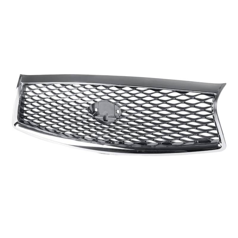 LOHBJCD Vorderer Stoßstangen-Mittelgrill, Netzgrill, kompatibel for Infiniti Q50 Q50S 2014 2015 2016 2017 2018 2019 2020 2021 2022, Renngrills, Auto-Außenteile(14-17 Silver) von LOHBJCD