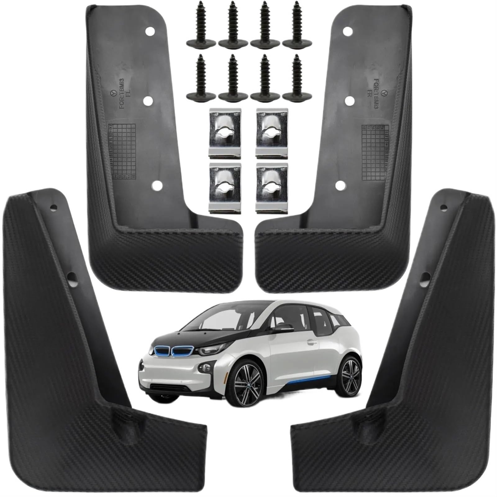 Auto-Kotflügel 4-teiliges Set/Passend for BMW I3 2013-2021 Geformte Schmutzfänger Spritzschutz Kotflügel Kotflügel elektrisch gestylt geformte Autoverbreiterungen Ersatz Auto Radlauf Verbreiterung K von LOHWSTRFG