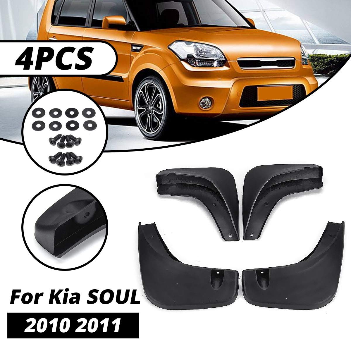 Auto-Kotflügel For Kia Soul 2010 2011 2012 Auto Schmutzfänger Kotflügel Spritzschutz Auto Schmutzfänger Kotflügel Zubehör Radlauf Verbreiterung Kotflügel Schmutzfänger Univ von LOHWSTRFG