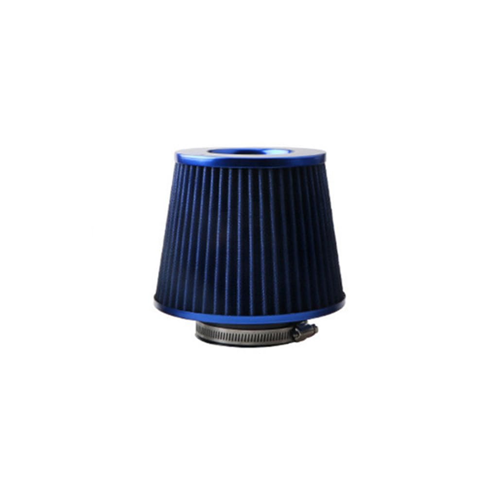 Auto-Luftfilter 76MM Universal 3 Zoll High Flow Kaltlufteinlassfilter Induktionskit Autozubehör Fahrzeuge Luftfilter Sport Power Mesh Cone Luftfilter Für PKW(BULE) von LOHWSTRFG