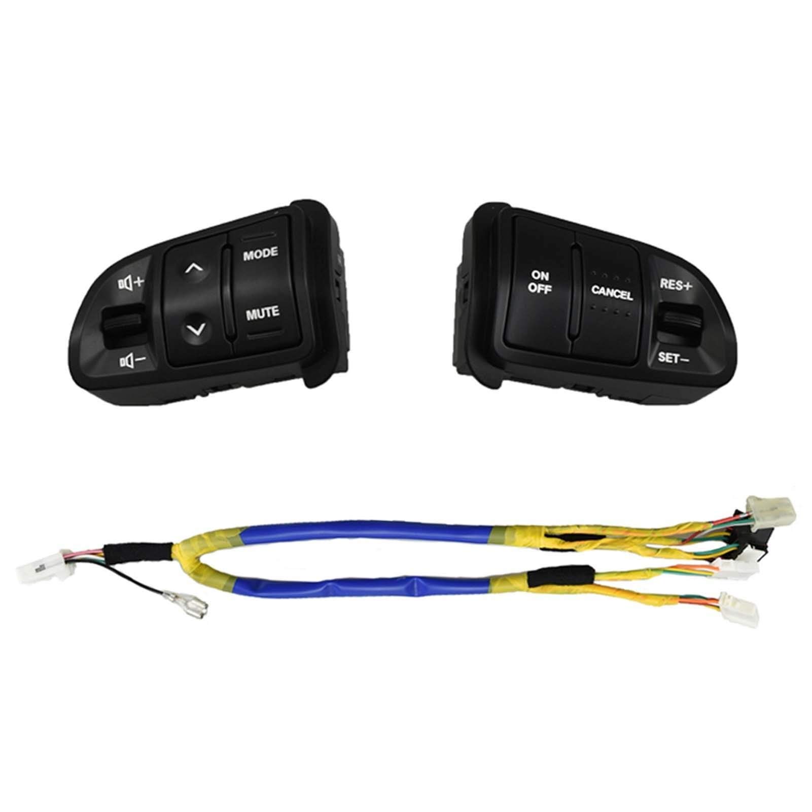 Lenkradsteuerung Multifunktionstaste Tempomat Mult Lenkradschalter Bluetooth-Taste/Passend for Kia Sportage SL Anrufbeantworter Lenkrad Multifunktionstaste Tasten Blende Rahmen A(Switch 14pins) von LOHWSTRFG