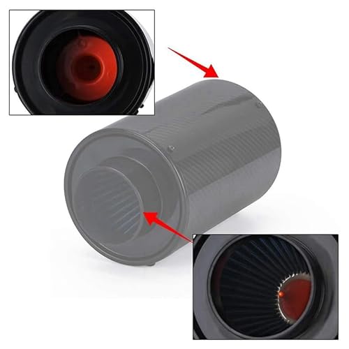 Luftfilter-Ansaugschlauch Universal 3 Zoll Auto Carbon Fiber Kaltluftfilter Ansaugrohr Schlauch Kit Auto Filter Ansaugset Luftfilter Ansaugschlauch Luftfilter für von LOHWSTRFG