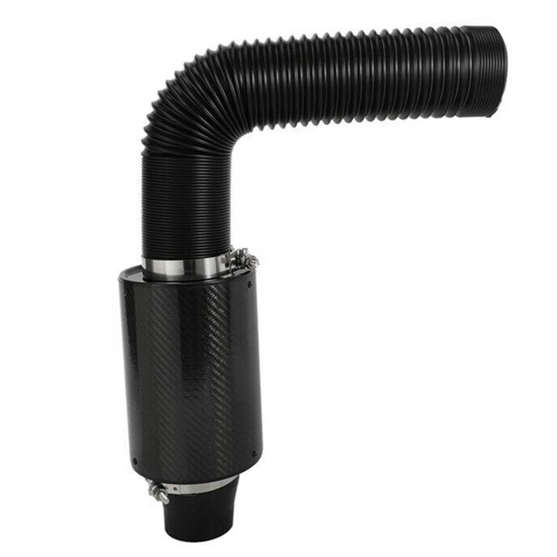 Luftfilter-Ansaugschlauch Universal 3 Zoll Auto Carbon Fiber Kaltluftfilter Ansaugrohr Schlauch Kit Auto Filter Ansaugset Luftfilter Ansaugschlauch Luftfilter für von LOHWSTRFG