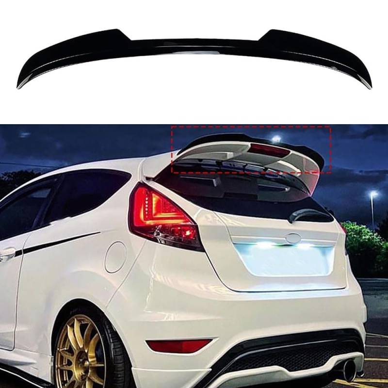 Auto Kofferraum Heck Spoiler für Ford Fiesta ST-Line MK6 MK6.5 2008-2011 2012 2013 2014 2015 2016 2017,Kratzfeste Auto Heckspoiler Flügel Kofferraumdeckel Spoiler Styling Dekoration Zubehör von LOKORI