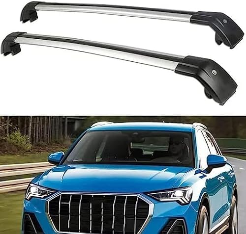 Car Roof Rack Rails Rail Cross Bars for Au-di Q3 SUV 2012-2018,Pack of 2 Aluminium roof Rack Roof Bracket Accessories von LOKORI