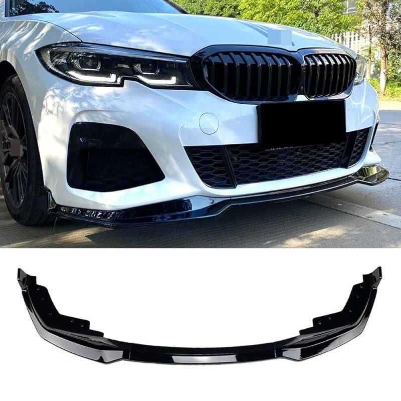 Für BMW 3er G20 M Pack 320i 330i 2019 2020 2021 2022 Auto Front stoßstange Splitter Lippen Diffusor Spoiler Stoßstange Karosserie verkleidung außen Schutz,B-Glossy Black von LOKORI