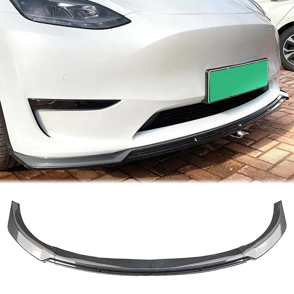 Für Tesla Model Y 2020 2021 2022 Auto Front stoßstange Splitter Lippen Diffusor Spoiler Stoßstange Karosserie verkleidung außen Schutz,B-Carbon Fiber von LOKORI