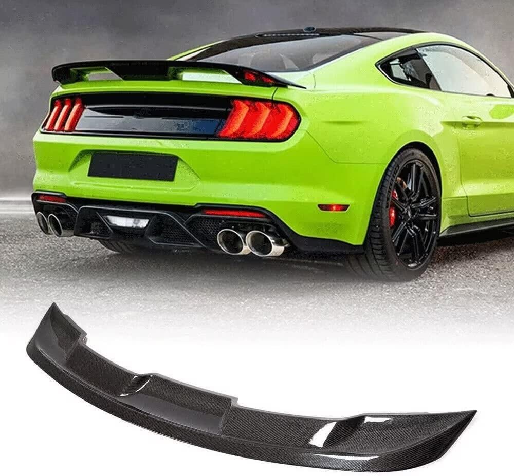 Hinten Stamm Spoiler Für Ford Mustang V6 V8 GT Shelby GT350R EcoBoost Coupe 2015-2020,Carbon Fiber/ABS Hinten Stamm Deckel Auto Spoiler Flügel Styling Zubehör von LOKORI