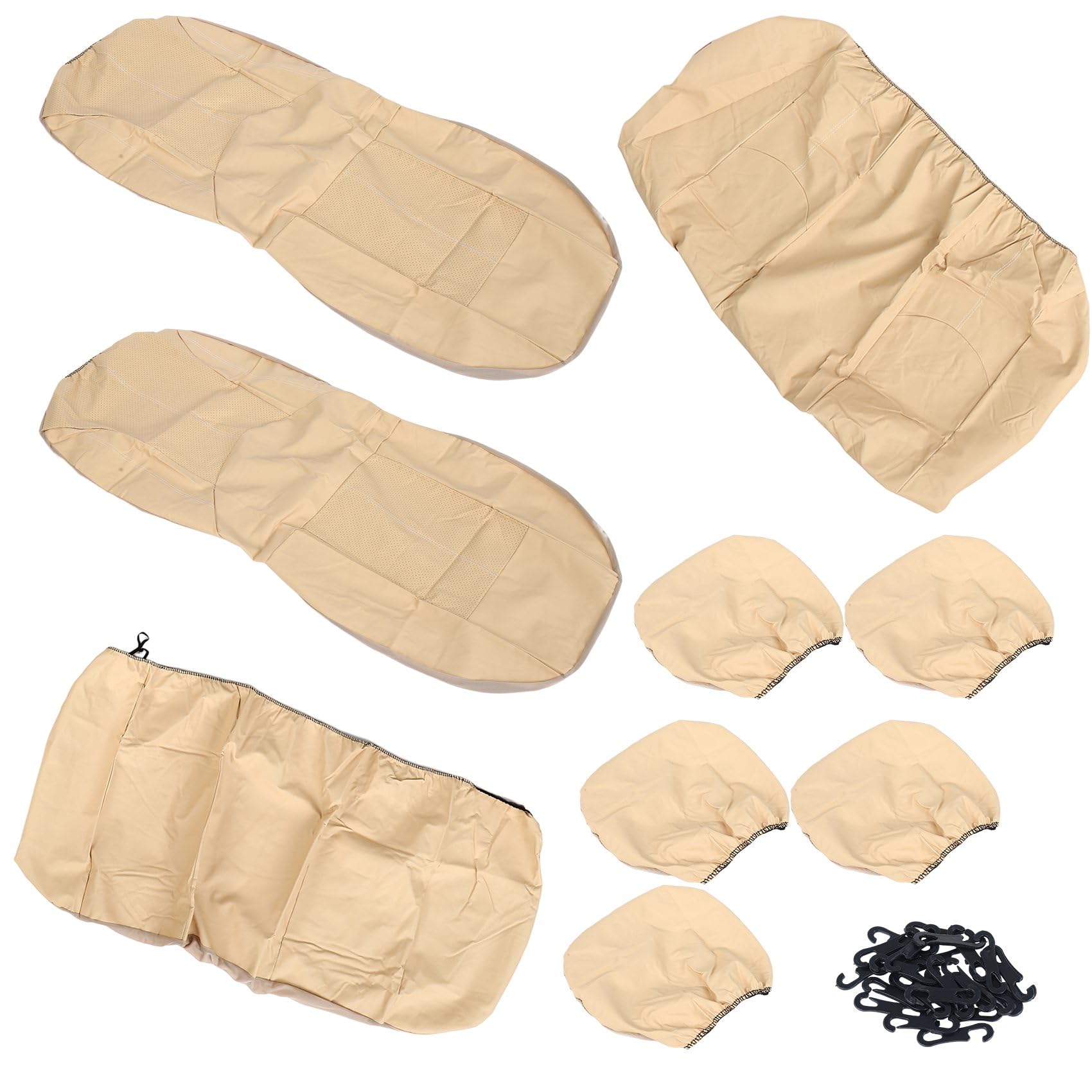 LOLPALONE 1 Set Beige Auto Kissen Universal Bezug Sitzbezug Auto Interio Supplies Kissen Set von LOLPALONE