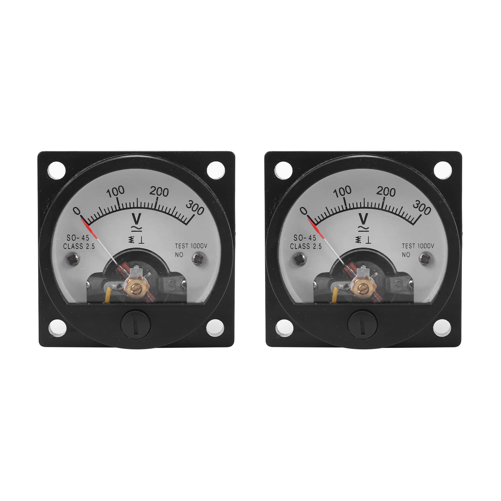 LOLPALONE 2X AC 0-300V Runde Analoge Einwahl Panel Meter Anzeigengeraet Fuer Volt Schwarz von LOLPALONE