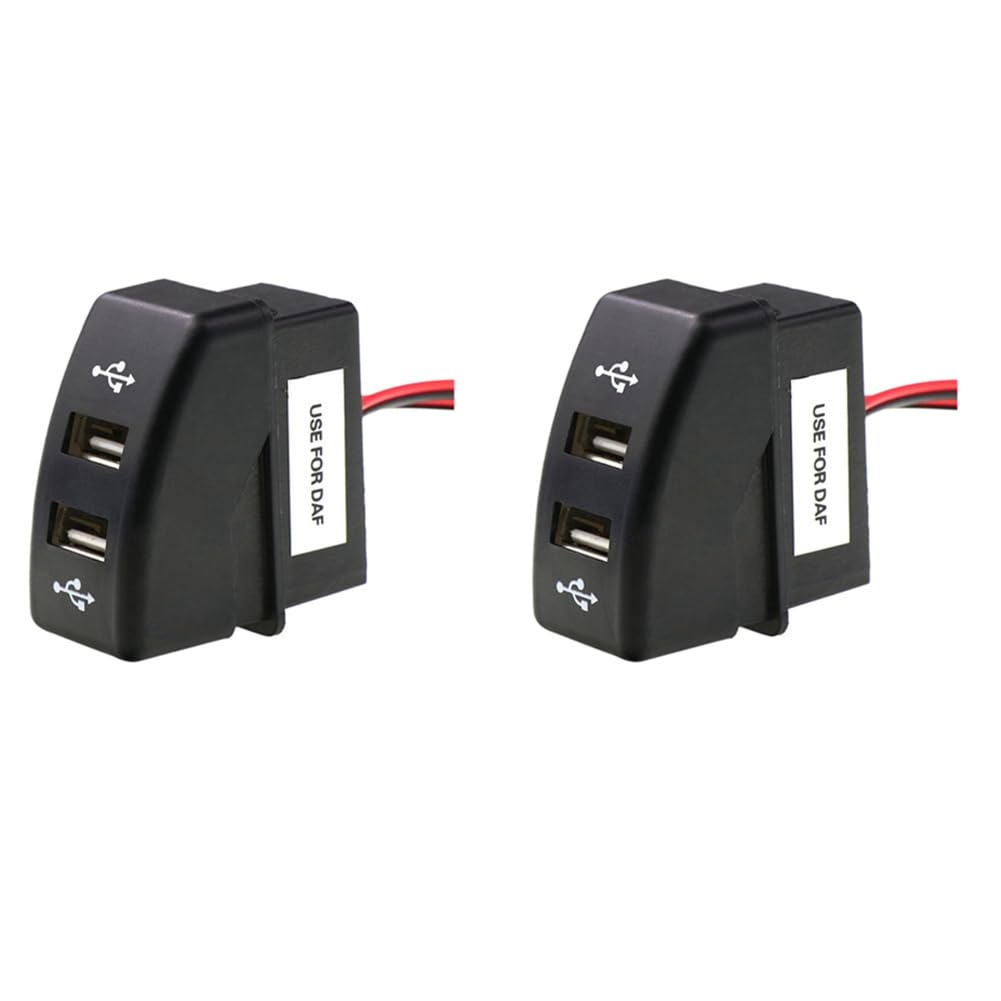 LOLPALONE 2X Auto Dual USB Ladegerät 5V 2. USB Power Steckdose für Truck 95 XF XF 106 105 95 von LOLPALONE