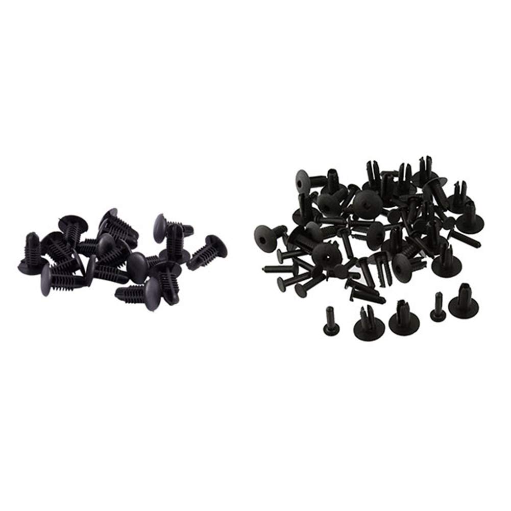 LOLPALONE Kunststoff-Nietenklammern, 4 mm x 5 mm x 15 mm, schwarz, 30 Stück Kunststoff-Stoßstangen-Befestigungsnieten, Karosserie-Verkleidungs-Clips, 16 Stück von LOLPALONE