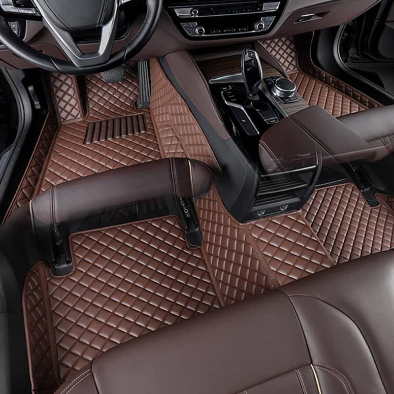 Auto FußMatten Leder Fussmatten für B-MW Serie Série 4 Series 4er F36 Gran Coupé 2014 2015-2020 2021, Custom Allwetter wasserdichte Bodenmatte Set Abdeckung Vorne Hinten Teppiche,E-Coffee von LOLUZ