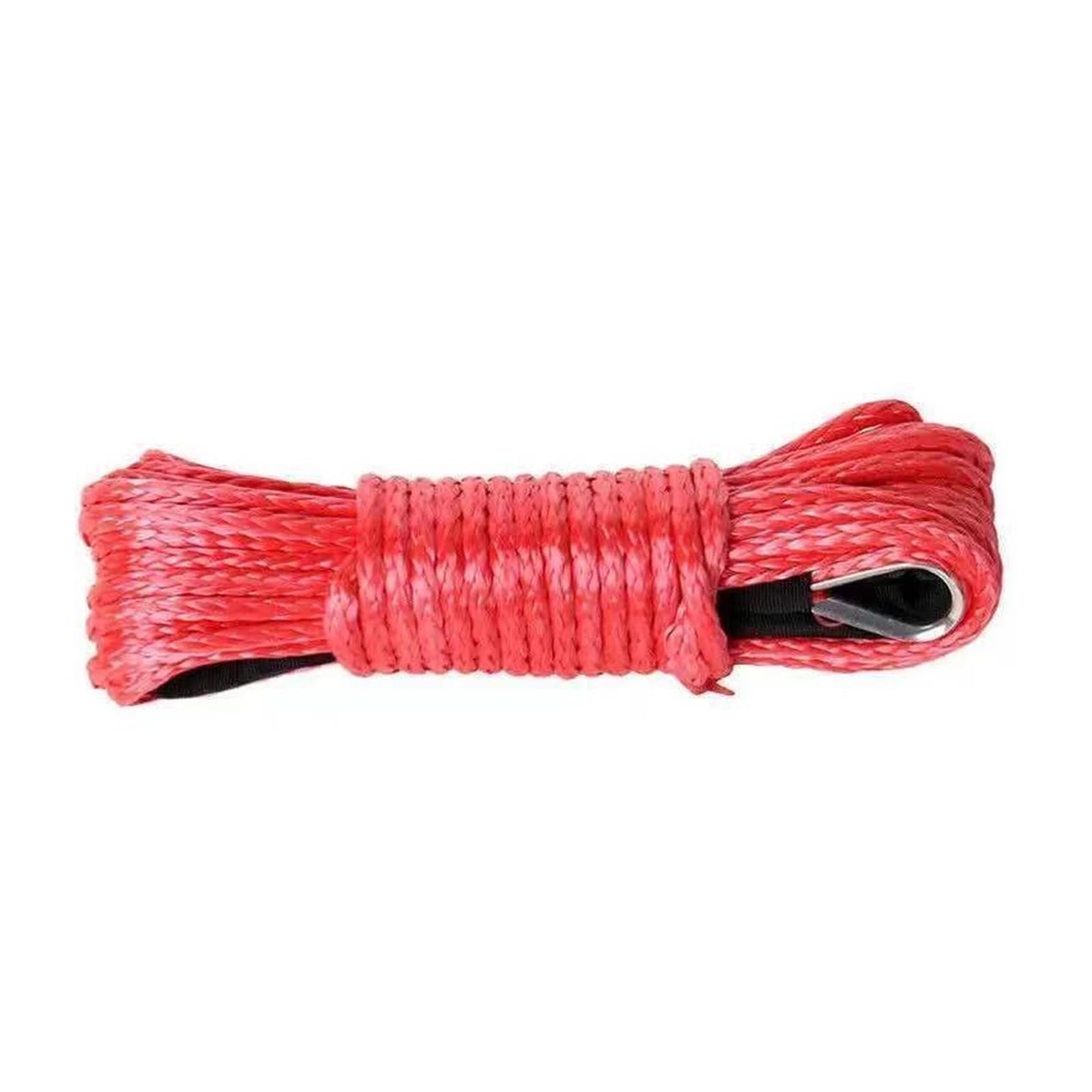 Synthetisches Windenseil 15 m 6 mm Abschleppwindenseil, Schnurschnur aus synthetischer Faser, 5500 lbs/7000 lbs/7700 lbs for ATV UTV SUV 4X4 4WD(6mm 15M red) von LOMCOT