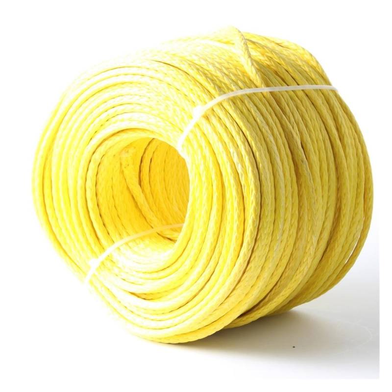 Synthetisches Windenseil 28.000 lbs Synthetisches Windenseil, 12 mm x 100 m, Synthetisches UHMWPE-Windenseil(Yelloe) von LOMCOT